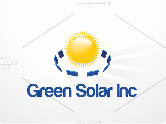 Green Solar Logo Design in Logo Templates - product preview 2