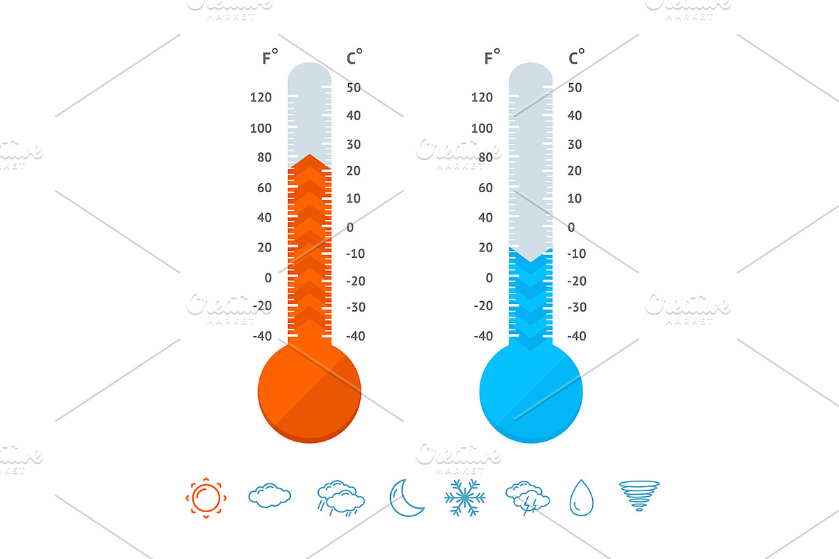 Meteorology Thermometer Set in Objects - product preview 8