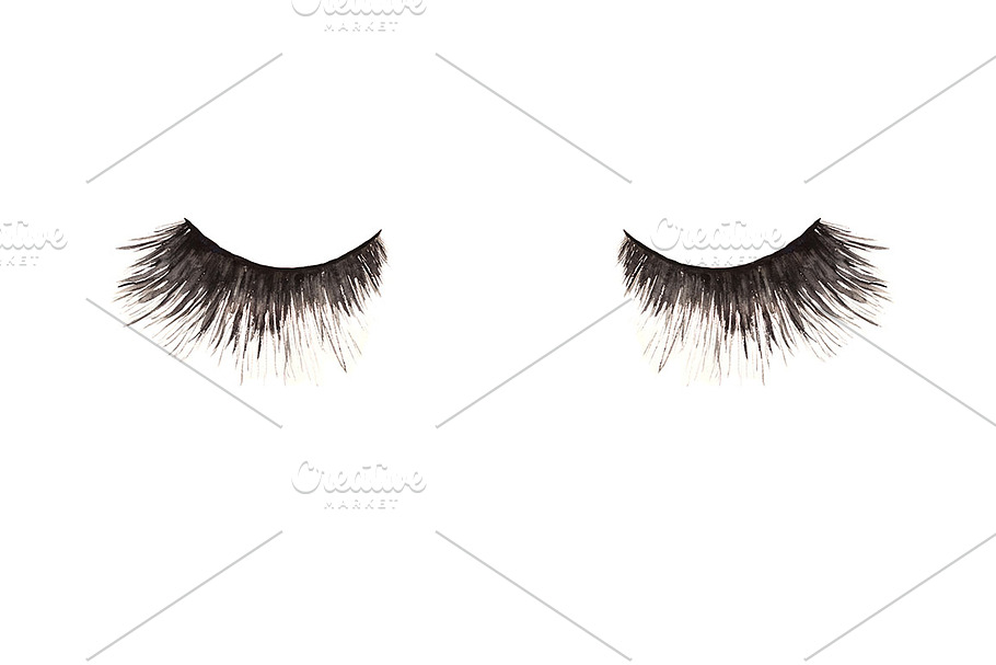Closed hand drawn eyes/lashes in Illustrations - product preview 8