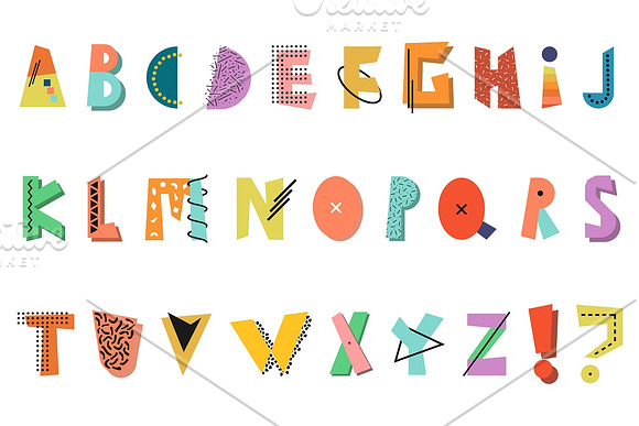 Memphis english color alphabet. in Illustrations - product preview 1