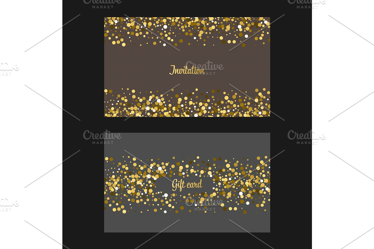  Gold glitter background.  in Card Templates - product preview 8