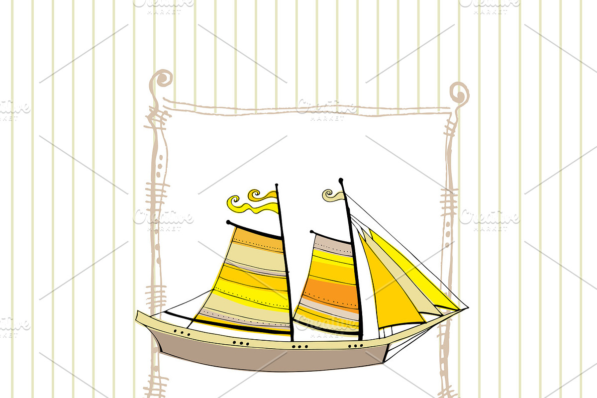 sailing boat in Illustrations - product preview 8