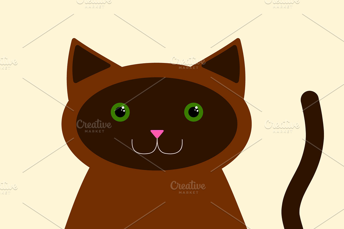 Black/Gray and Brown cats in Illustrations - product preview 8