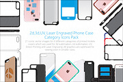 2d,3d,UV & LE   Phone Case Icons Set
