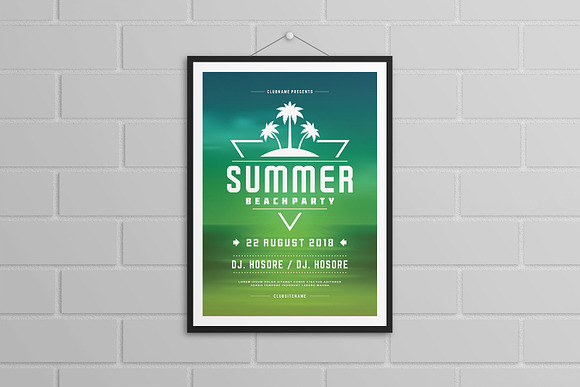 Summer beach party flyer template in Flyer Templates - product preview 1