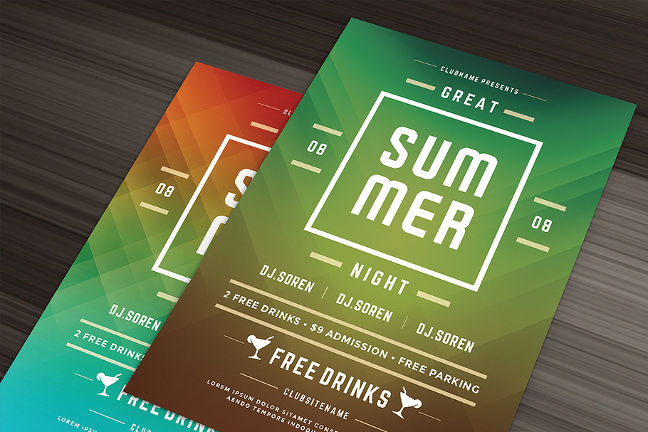 Summer beach party flyer template in Flyer Templates - product preview 8