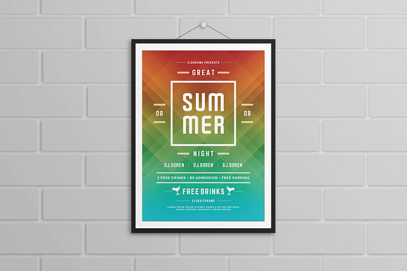 Summer beach party flyer template in Flyer Templates - product preview 1