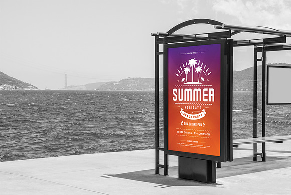 Summer beach party flyer template in Flyer Templates - product preview 3