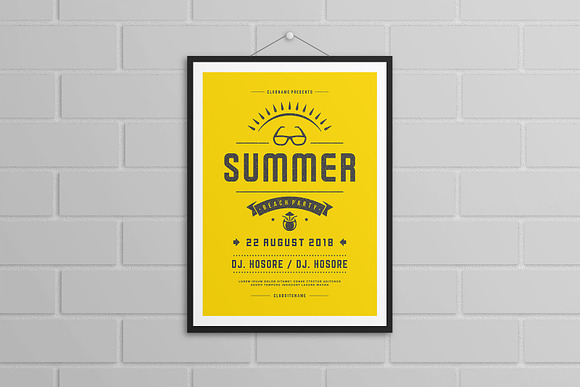3 Summer party flyers templates in Flyer Templates - product preview 1