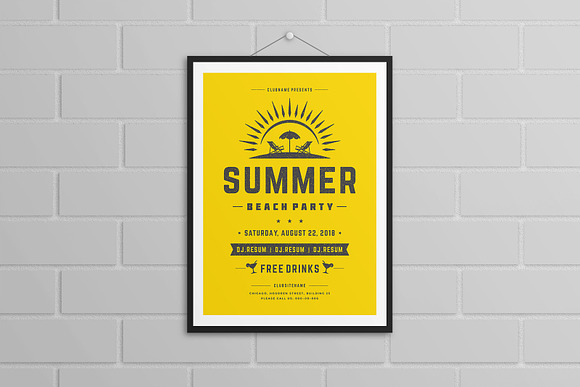 3 Summer party flyers templates in Flyer Templates - product preview 1
