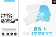V-neck T-shirt Generator Mock-up