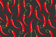 Seamless pattern with chilli peppers