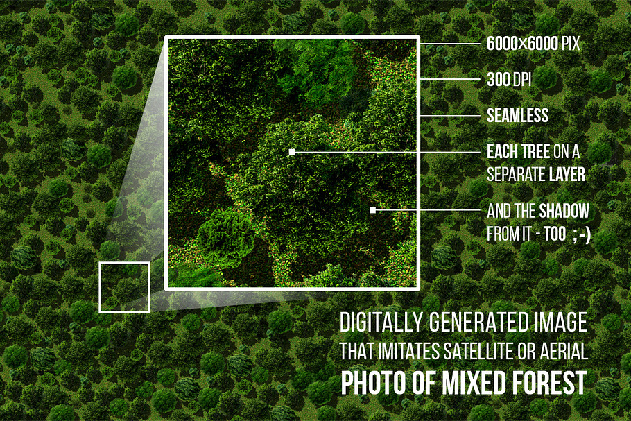Mixed forest: satellite view in Patterns - product preview 8