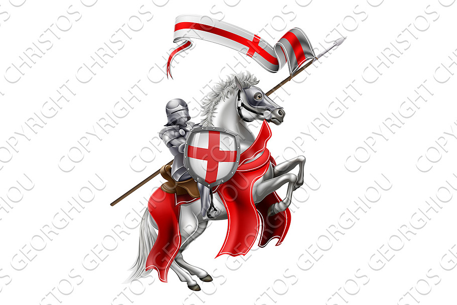 Saint George of England Knight on Horse