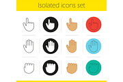 Hand gestures icons set