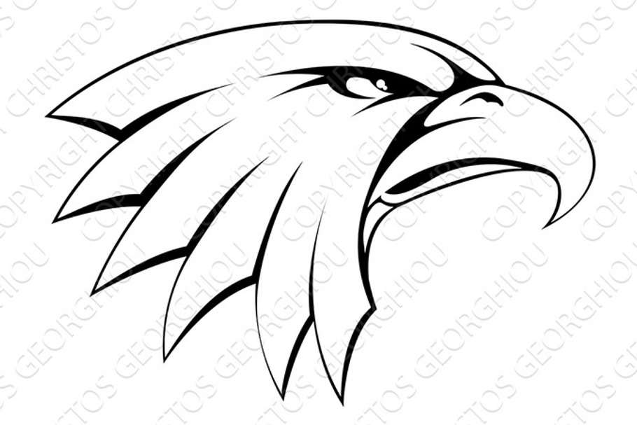 Bald eagle head icon in Illustrations - product preview 8
