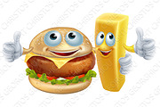 Burger and chip characters