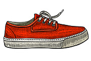 vector modern red sneakers