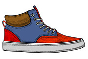 vector modern red sneakers