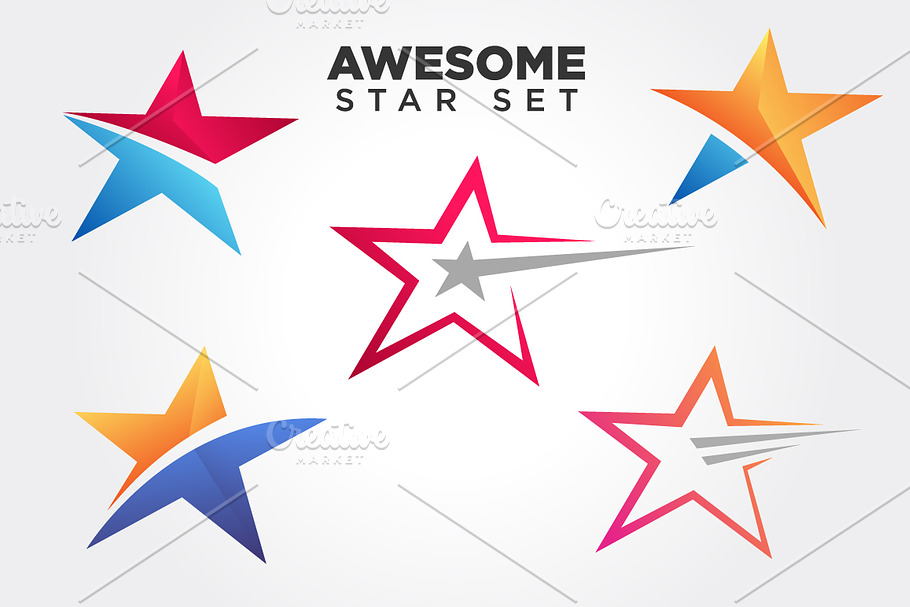 Stars Symbol illustration Set in Logo Templates - product preview 8