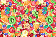 Color fruit berry seamless pattern