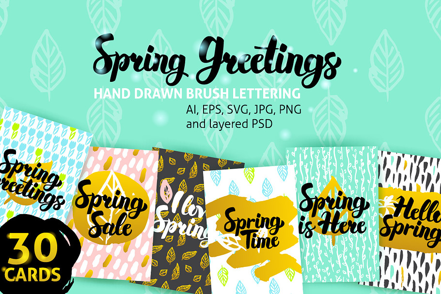 Spring Greeting Cards in Postcard Templates - product preview 8