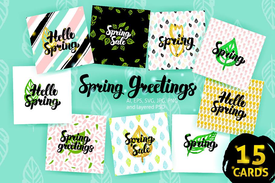 Spring Postcards in Postcard Templates - product preview 8