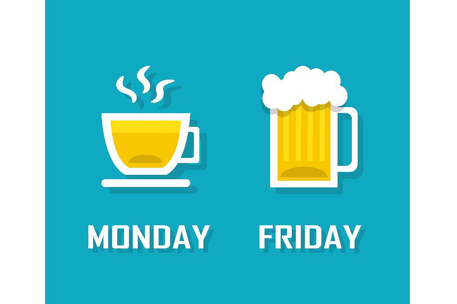 drinks in different day of the week in Graphics - product preview 8