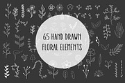 65 Hand Drawn Floral elements