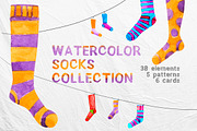 Watercolor socks set