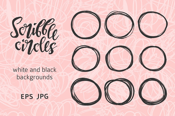 Scribble circle set in Illustrations - product preview 2
