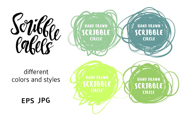 Scribble label set in Illustrations - product preview 4