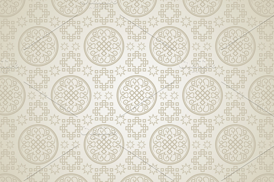 Chinese pattern, silver background