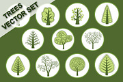 Trees vector set