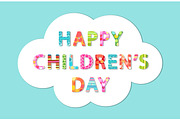 Cute Children's Day banner as colorful letters