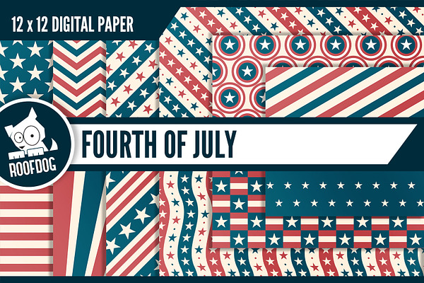 Vintage USA Fourth of July pattern