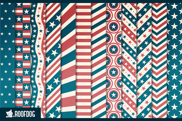 Vintage USA Fourth of July pattern in Patterns - product preview 1