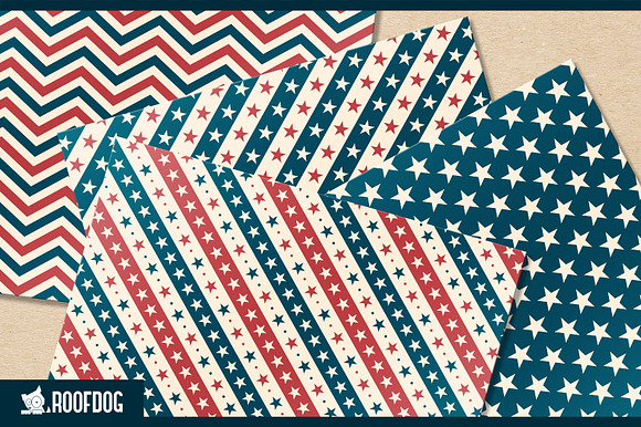 Vintage USA Fourth of July pattern in Patterns - product preview 2