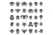 Skull icons set