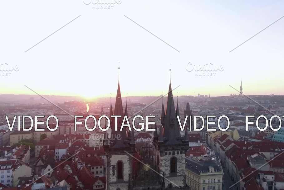 Aerial view of old center of Prague, Czech Republic in Graphics - product preview 8