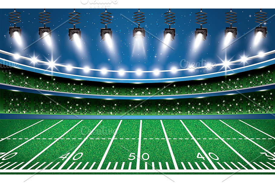 American Football Stadium Arena in Illustrations - product preview 8