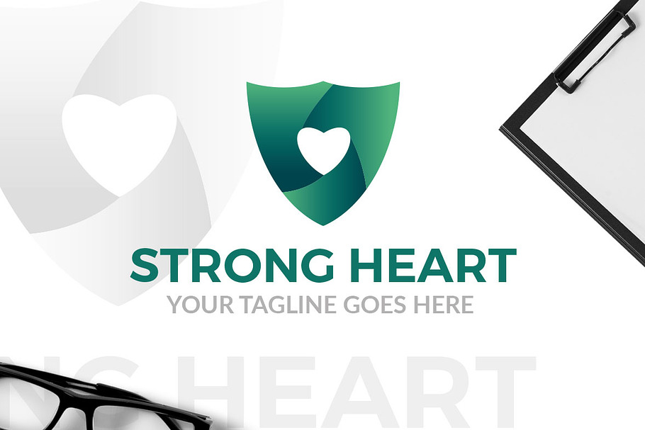 Strong Heart Logo in Logo Templates - product preview 8