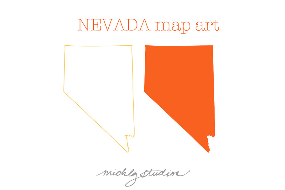 Nevada VECTOR & PNG map clipart in Illustrations - product preview 8