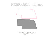 Nebraska VECTOR & PNG map clipart