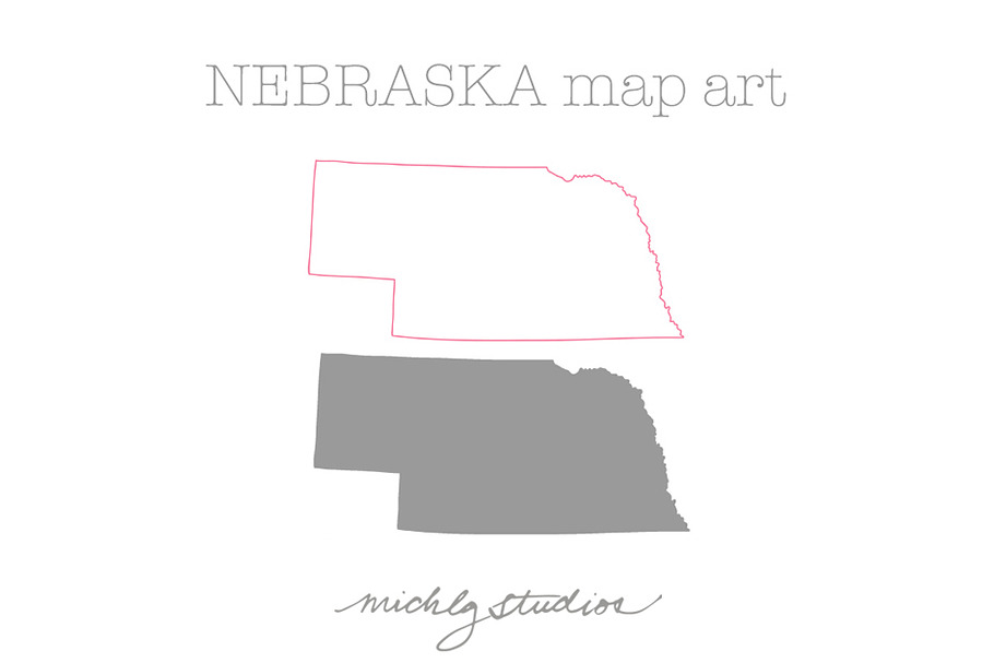 Nebraska VECTOR & PNG map clipart in Illustrations - product preview 8