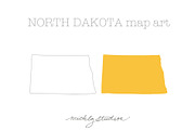 North Dakota VECTOR & PNG map art  