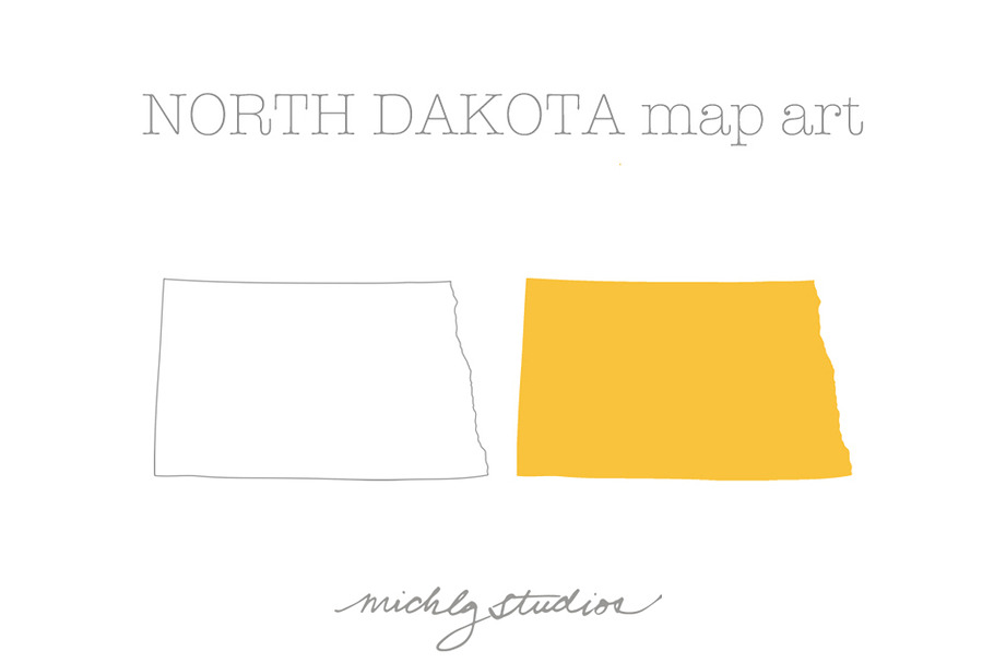 North Dakota VECTOR & PNG map art   in Illustrations - product preview 8