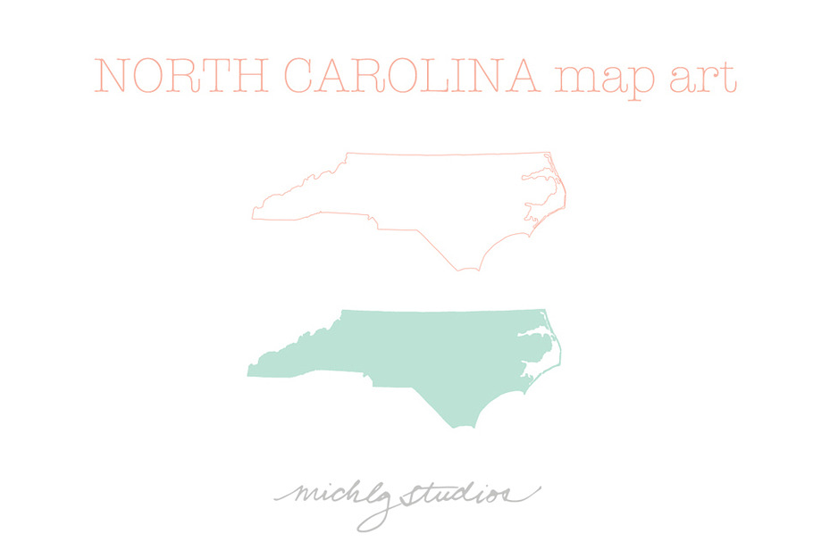 North Carolina VECTOR & PNG map art in Illustrations - product preview 8