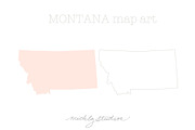 Montana VECTOR & PNG map art