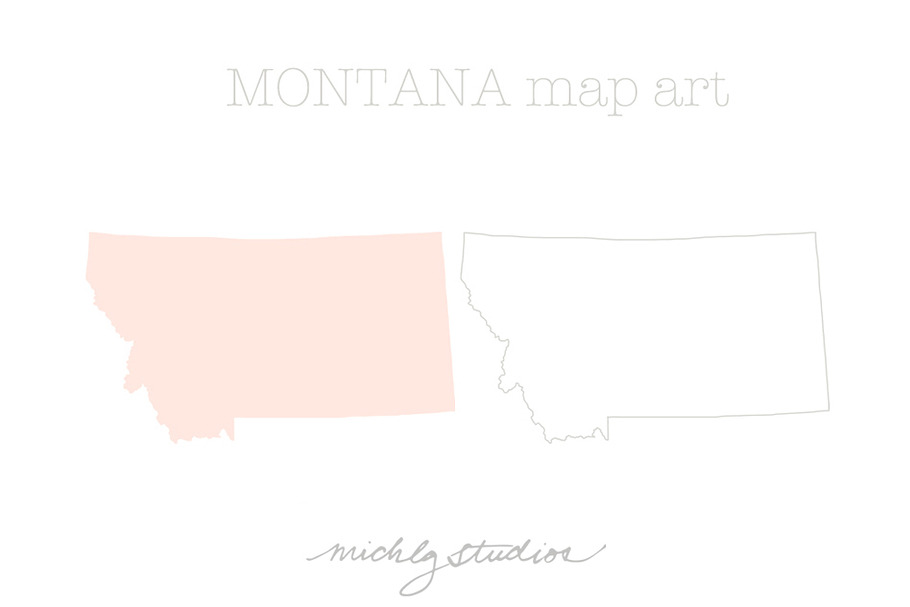Montana VECTOR & PNG map art in Illustrations - product preview 8
